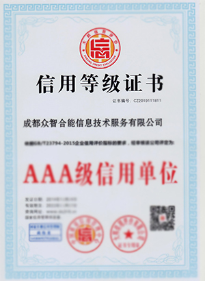 信用等級(jí)證書(shū)